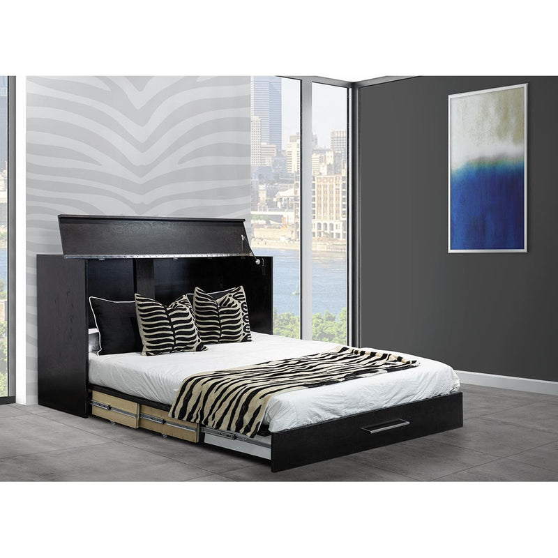 O Consommateur Full Cabinet Bed Bed C-15647 Full Hideabed - Black IMAGE 2