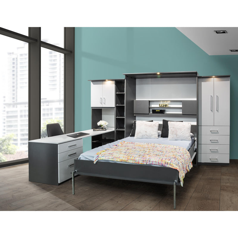 O Consommateur Full Wall Bed Bed C-15651 Desk Wall Full Bed - Black/White IMAGE 2